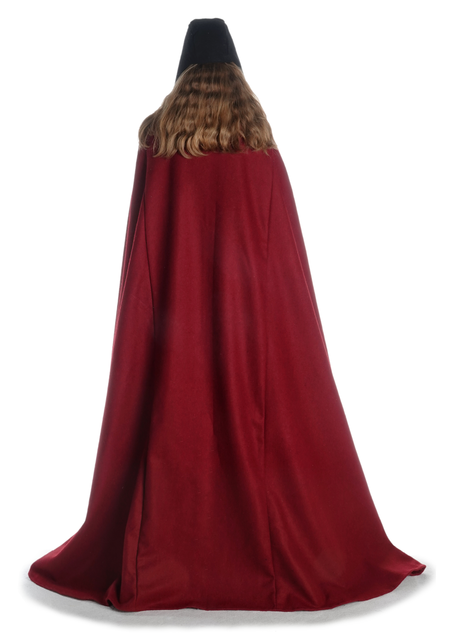 Wikinger Umhang Lara in Rot Rückansicht
