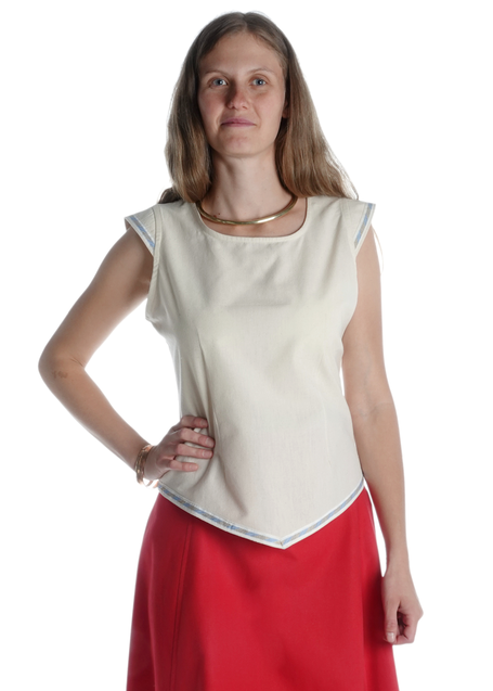 Mittelalter Bluse Neifile in Beige Frontansicht