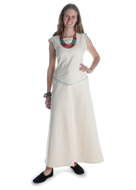 Mittelalter Bluse Neifile in Beige Frontansicht 3