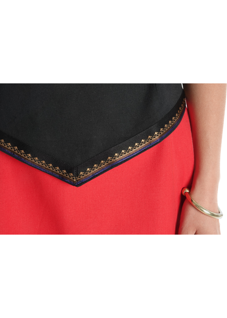 Mittelalter Bluse Neifile in Schwarz Detailansicht