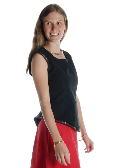 Mittelalter Bluse Neifile in Schwarz Seitenansicht