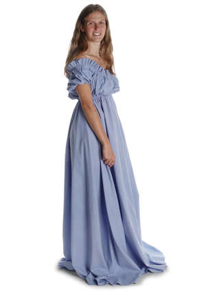 Mittelalter Kleid Fiammetta in Hellblau Seitenansicht