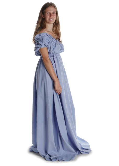 Mittelalter Kleid Fiammetta in Hellblau Seitenansicht