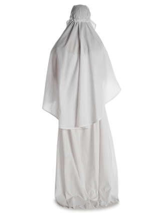 Mittelalter Kleid Fiammetta in Weiß Rückansicht 2