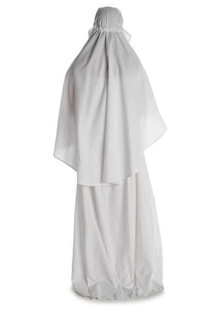 Mittelalter Kleid Fiammetta in Weiß Rückansicht 2