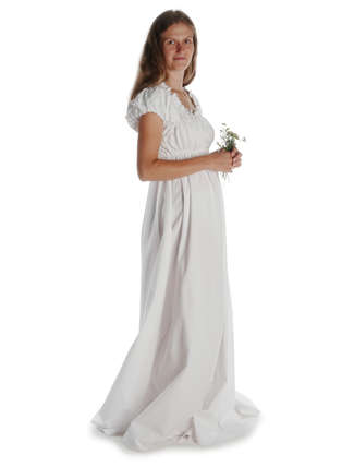 Mittelalter Kleid Fiammetta in Weiß Seitenansicht