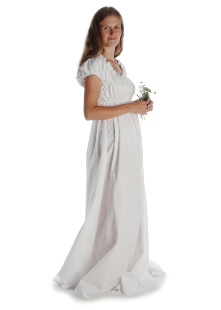 Mittelalter Kleid Fiammetta in Weiß Seitenansicht