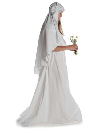 Mittelalter Kleid Fiammetta in Weiß Seitenansicht 2