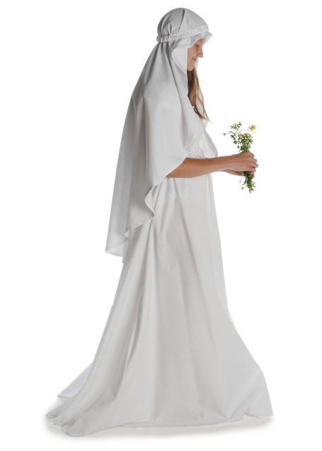 Mittelalter Kleid Fiammetta in Weiß Seitenansicht 2