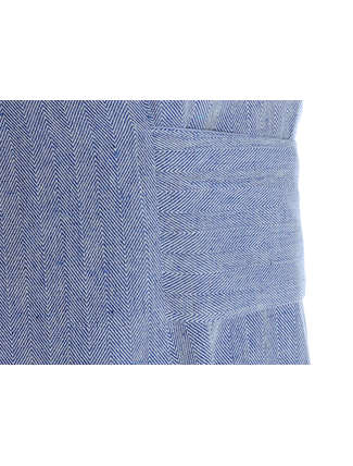 Wikinger Kleid Lauretta in Fischgrät Blau-Weiß Detailansicht 2