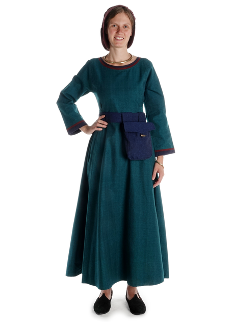 Mittelalter Kleid Lauretta in Grün Frontansicht 2