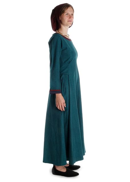 Mittelalter Kleid Lauretta in Grün Seitenansicht