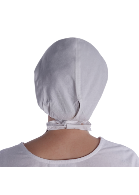 Mittelalter Haube Pampinea in Weiß Rückansicht