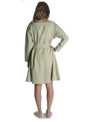 Mittelalter Kleid Isabetta in Hellgrün Rückansicht