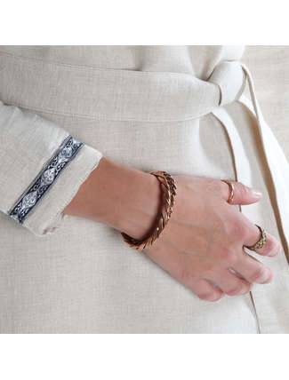 Mittelalter Kleid Isabetta in Beige Detailansicht 2