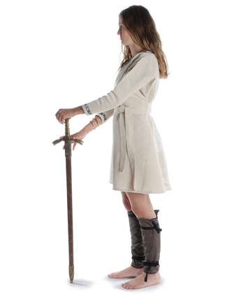 Mittelalter Kleid Isabetta in Beige Seitenansicht