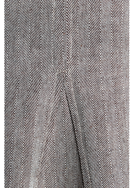 Wikinger Kleid Catella in Fischgrät Brown-Weiß Detailansicht 2