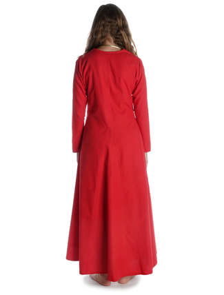 Mittelalter Kleid Catella in Feuerrot Rückansicht
