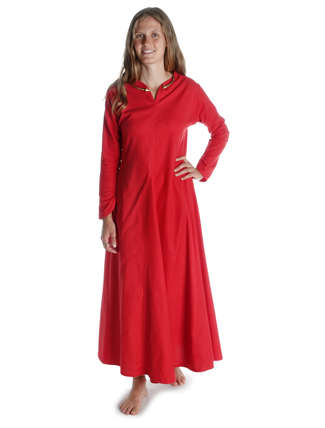 Mittelalter Kleid Catella in Feuerrot Frontansicht