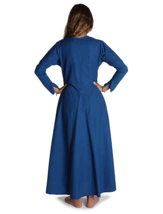 Mittelalter Kleid Catella in Königsblau Rückansicht