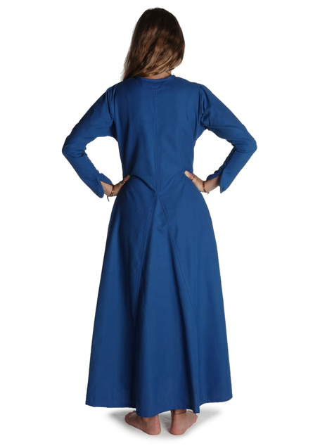 Mittelalter Kleid Catella in Königsblau Rückansicht