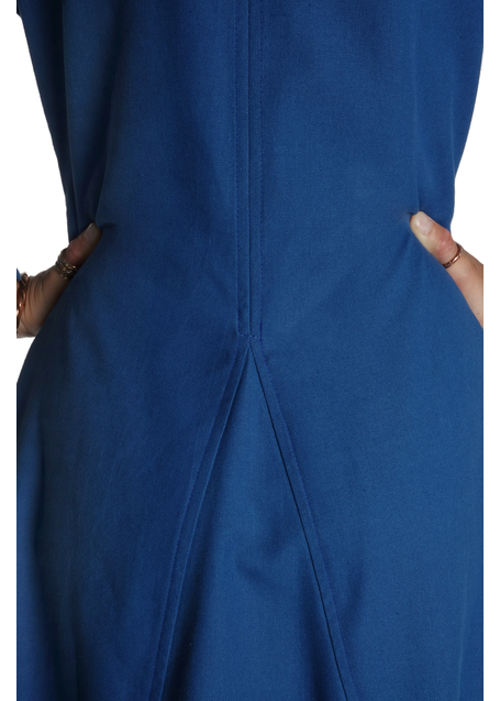 Mittelalter Kleid Catella in Königsblau Detailansicht 2