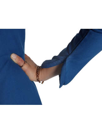 Mittelalter Kleid Catella in Königsblau Detailansicht 3