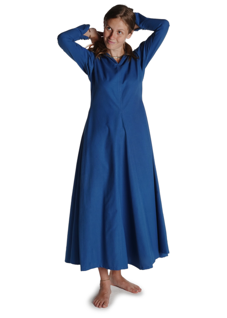 Mittelalter Kleid Catella in Königsblau Frontansicht 2