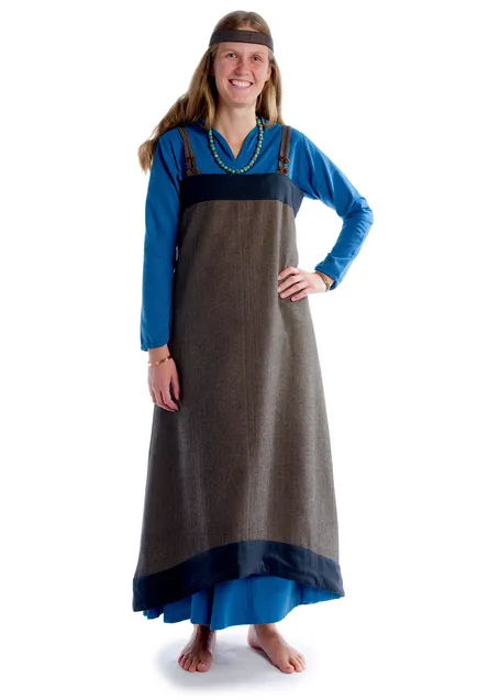 Mittelalter Kleid Catella in Königsblau Frontansicht 6