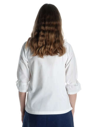 Mittelalter Bluse Ghismonda in Weiß Rückansicht
