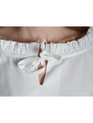 Mittelalter Bluse Ghismonda in Weiß Detailansicht