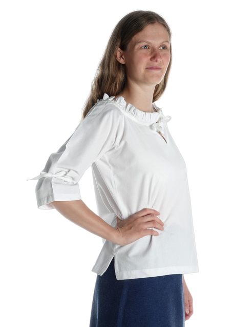 Mittelalter Bluse Ghismonda in Weiß Seitenansicht
