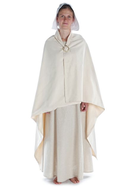 Wikinger Umhang Kristin in Beige Frontansicht