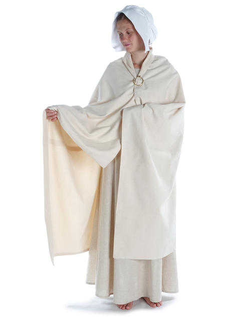 Wikinger Umhang Kristin in Beige Frontansicht 2