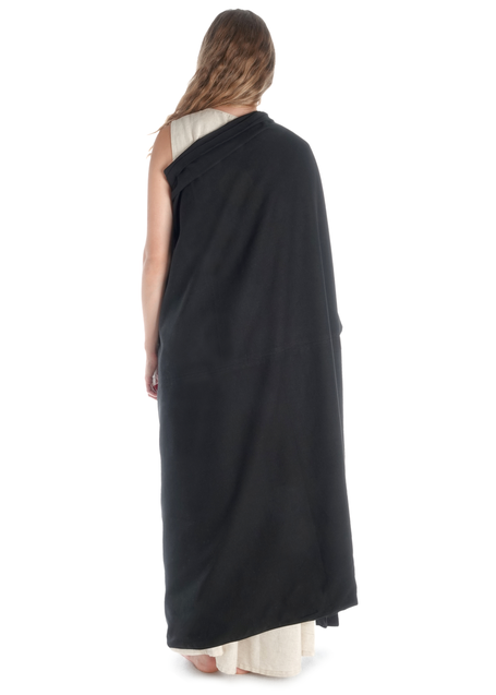 Wikinger Umhang Kristin in Schwarz Rückansicht