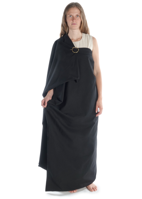 Wikinger Umhang Kristin in Schwarz Frontansicht