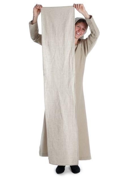 Mittelalter Schal Kari aus Baumwolle-Leinen(60-40) in Beige Frontansicht