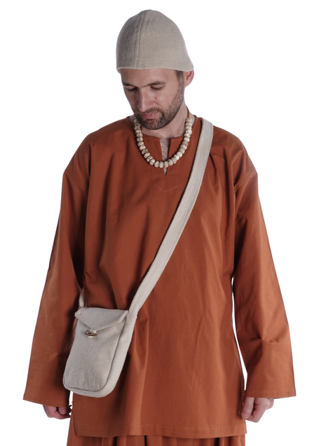 Mittelalter Tasche Vidga in Beige Frontansicht 4