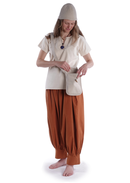 Mittelalter Tasche Vidga in Beige Frontansicht 9