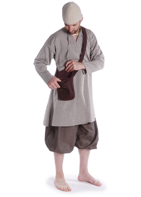 Mittelalter Tasche Vidga in Braun Frontansicht 7