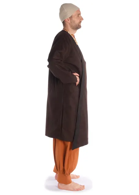 Wikinger Mantel Vidar in Braun-Schwarz Seitenansicht