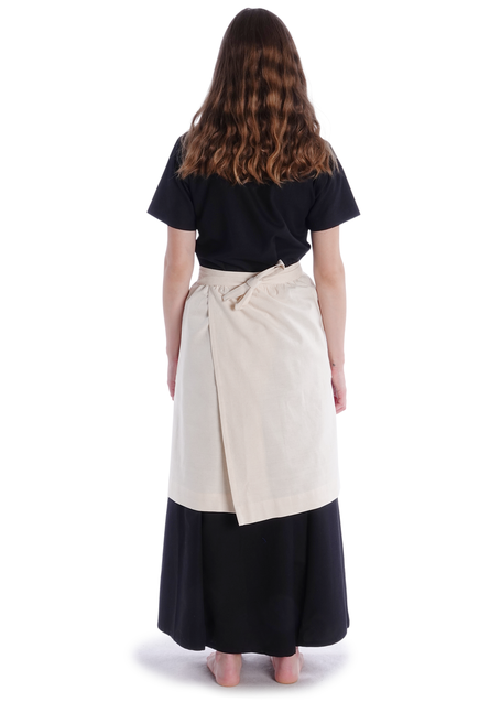 Mittelalter Schürze Condwiramurs in Beige Rückansicht