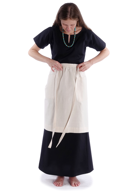 Mittelalter Schürze Condwiramurs in Beige Frontansicht 2