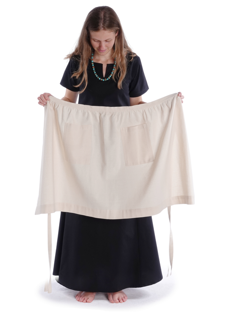 Mittelalter Schürze Condwiramurs in Beige Frontansicht 3