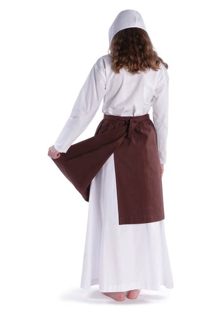 Mittelalter Schürze Condwiramurs in Braun Rückansicht 2