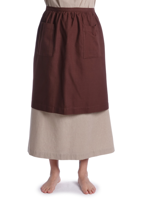 Mittelalter Schürze Condwiramurs in Braun Detailansicht