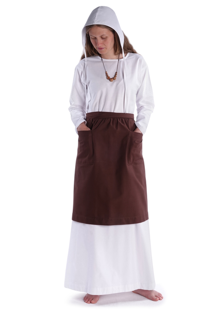 Mittelalter Schürze Condwiramurs in Braun Frontansicht