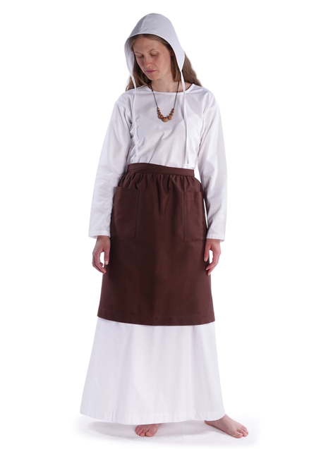 Mittelalter Schürze Condwiramurs in Braun Frontansicht 2