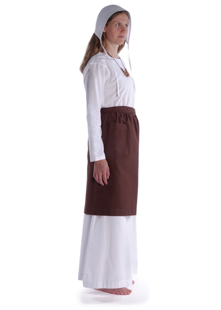 Mittelalter Schürze Condwiramurs in Braun Seitenansicht