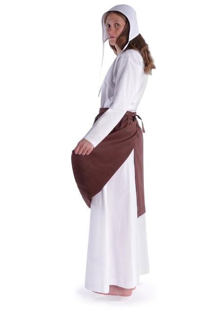 Mittelalter Schürze Condwiramurs in Braun Seitenansicht 2